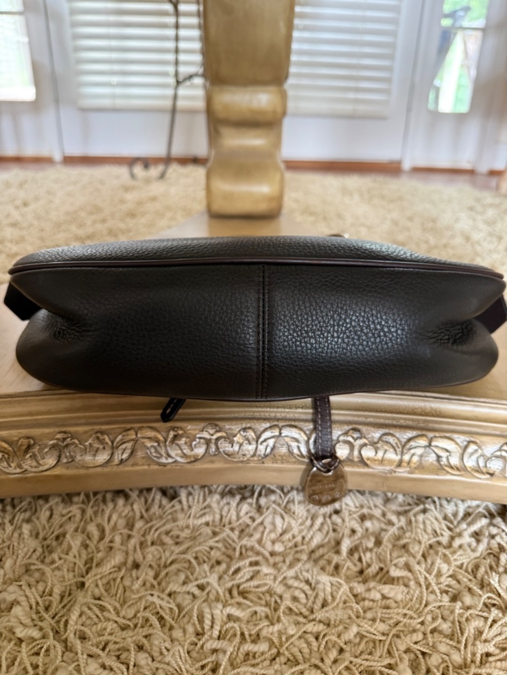 Vintage Dooney & Bourke Pebble Grain Leather East-West Shoulder Bag Black/Brown - Picture 10 of 15